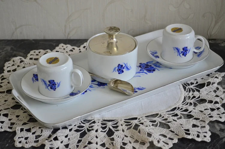 Set 2 Tazzine + Zuccheriera + Vassoio