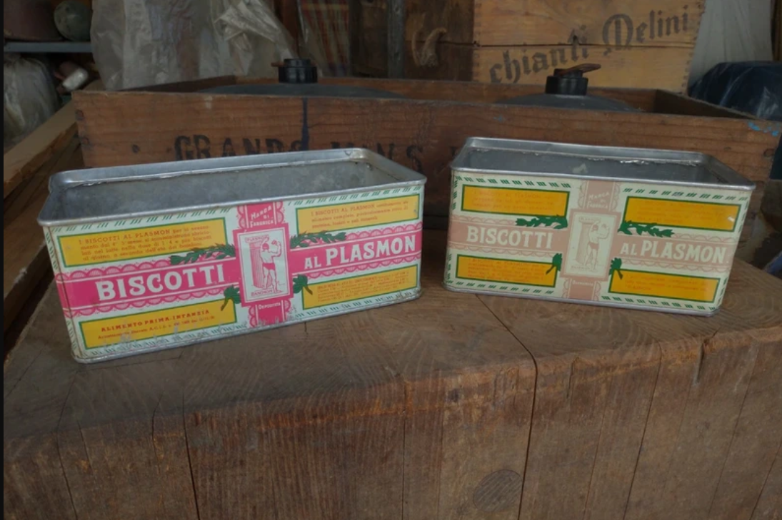 Scatole in latta BISCOTTI PLASMON Vintage