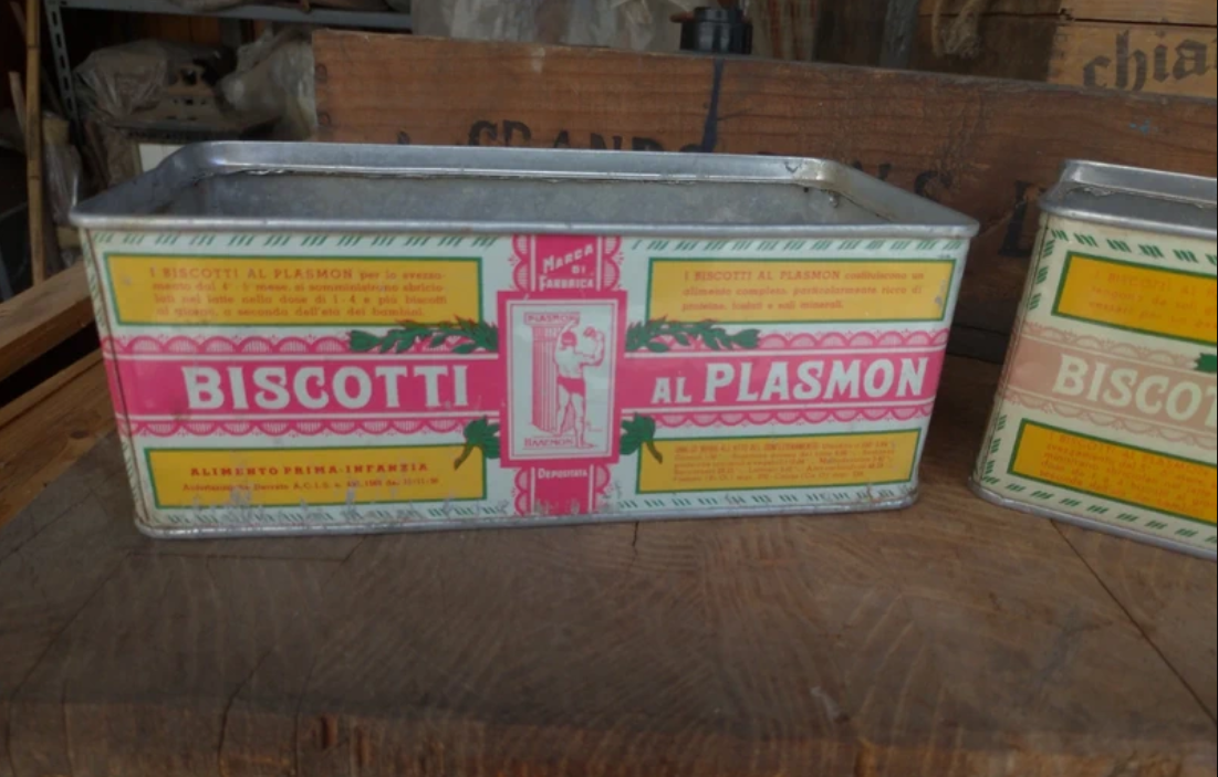 Scatole in latta BISCOTTI PLASMON Vintage