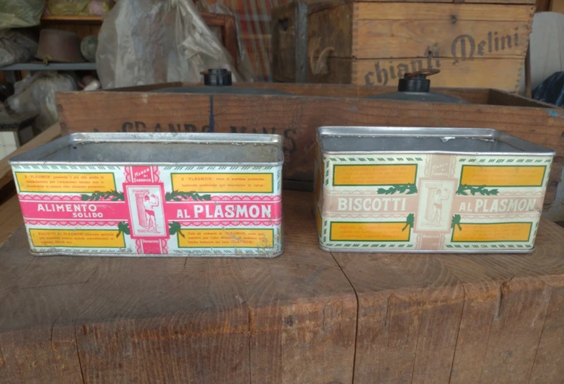 Scatole in latta BISCOTTI PLASMON Vintage