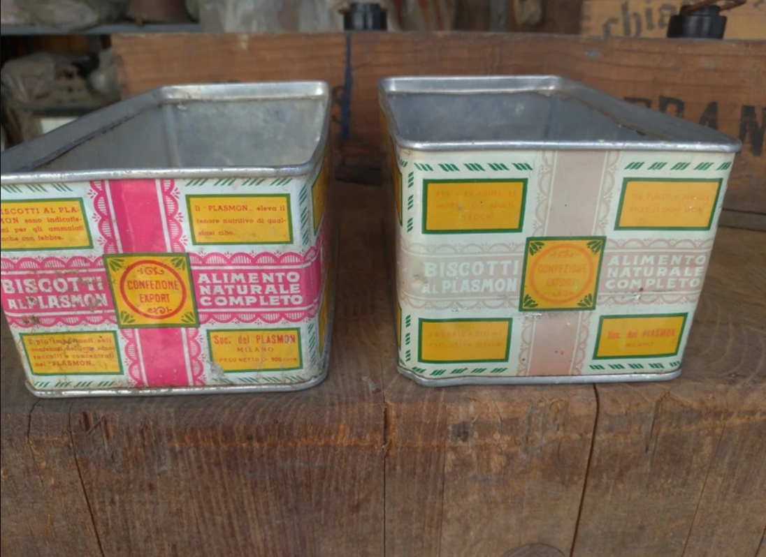 Scatole in latta BISCOTTI PLASMON Vintage