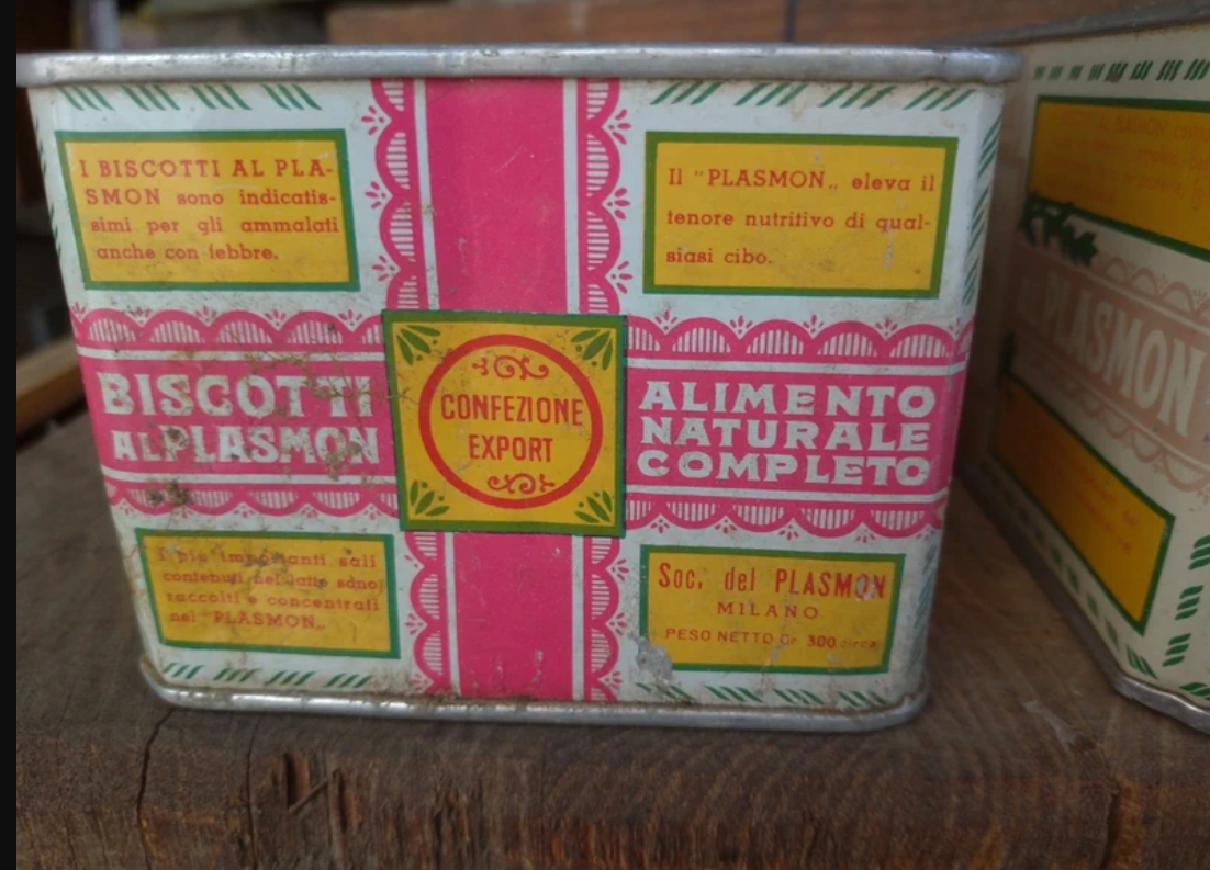 Scatole in latta BISCOTTI PLASMON Vintage