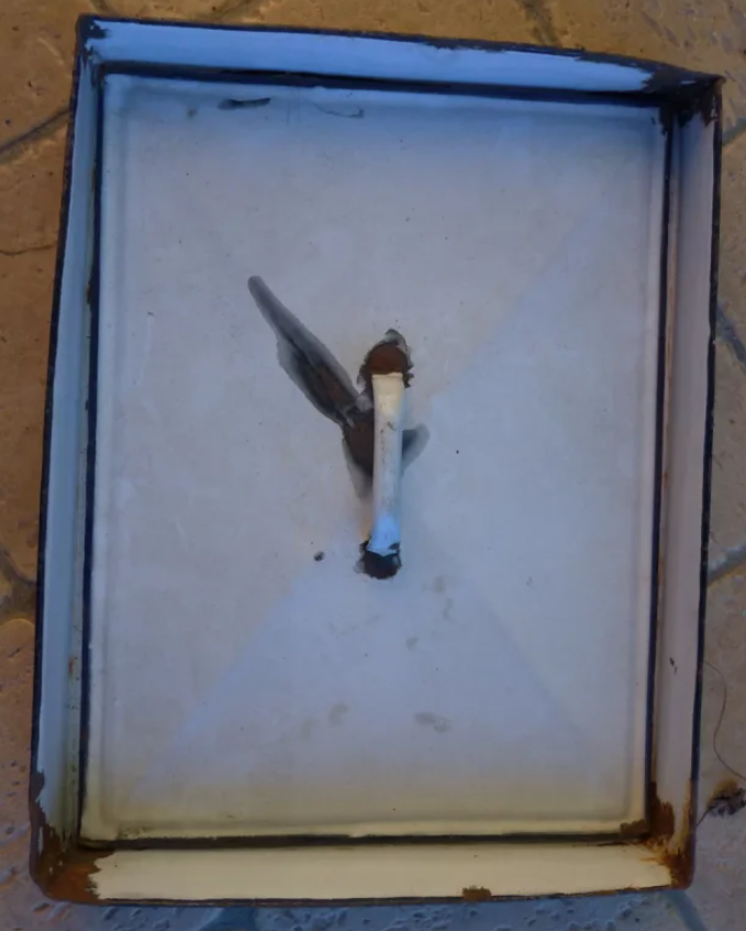 Contenitore Medico Metallo Smaltato Bianco Vintage