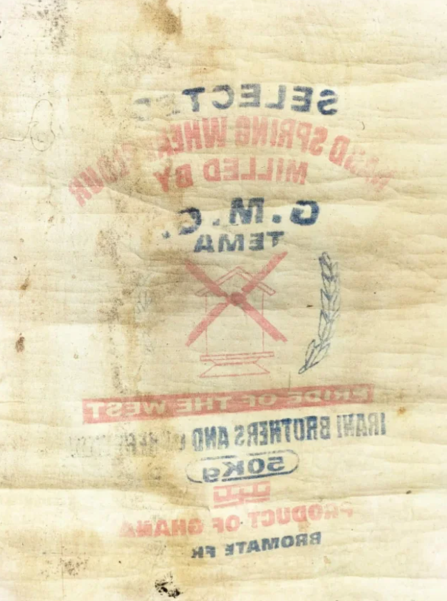 Dipinto Etnico su tela di sacco di grano farina