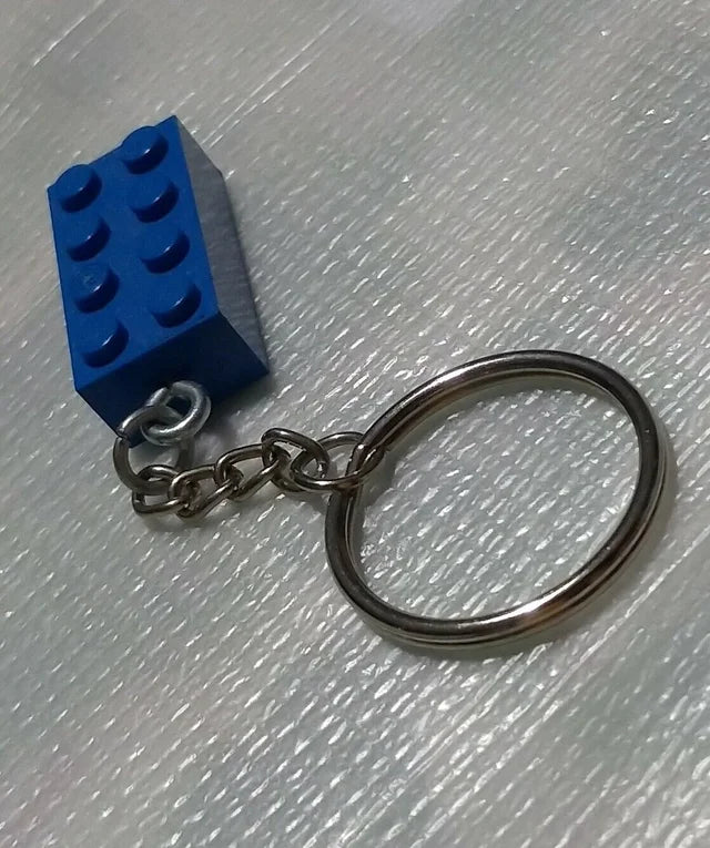 Lego 3001 2x4 Blue Brique Brick Keyring Heychain