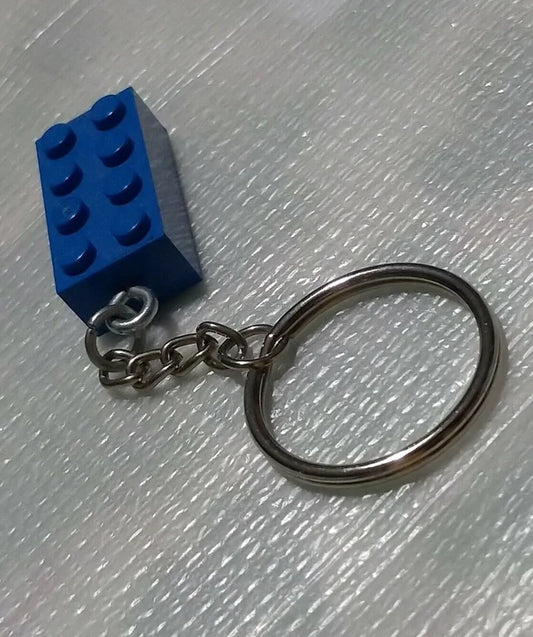 Lego 3001 2x4 Blue Brique Brick Keyring Heychain