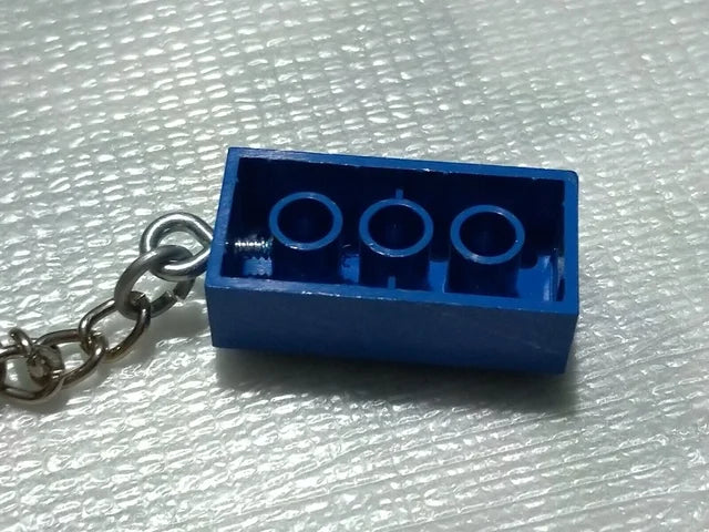 Lego 3001 2x4 Blue Brique Brick Keyring Heychain
