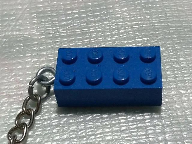 Lego 3001 2x4 Blue Brique Brick Keyring Heychain