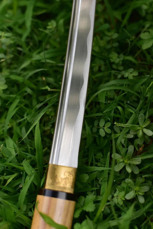 Katana Yarinohanzo Shirasaya AISI1060 High Carbon Steel FORGIATA MARU KITAE BOHI
