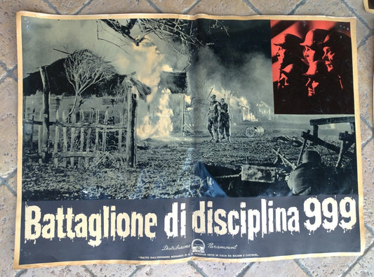 Battaglione di Disciplina 999 Manifesto Cinema Vintage Locandina Film WW2 Guerra