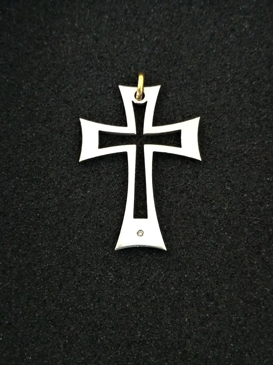Collana Vintage Croce Acciaio Inox