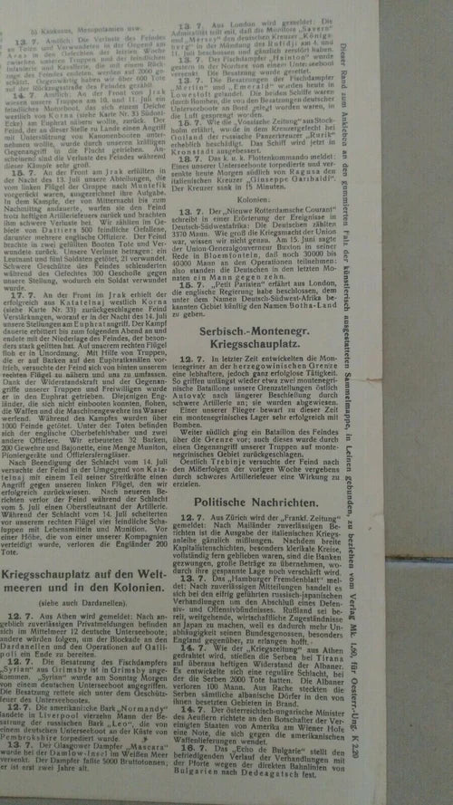 1915 Mappa Esercito Tedesco Argonne Verdun