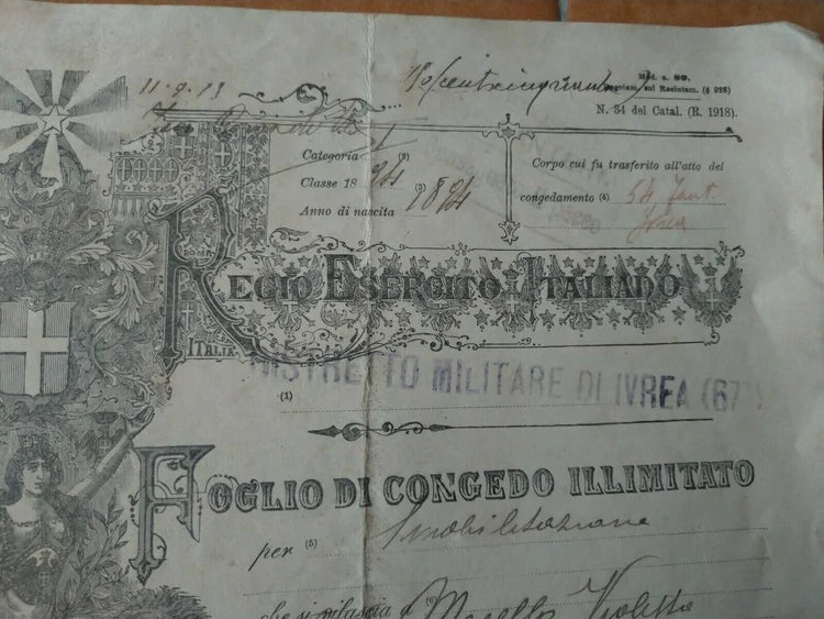 53° Fanteria 64° IVREA 11 Novembre 1914 12 Settembre 1919 Regio Esercito WW1