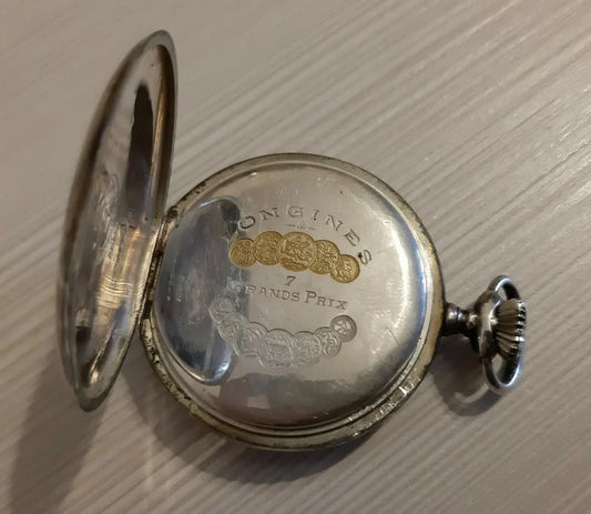 LONGINES ARGENTO Orologio da Tasca Cipolla Funzionante Pocket Watch Meccanico