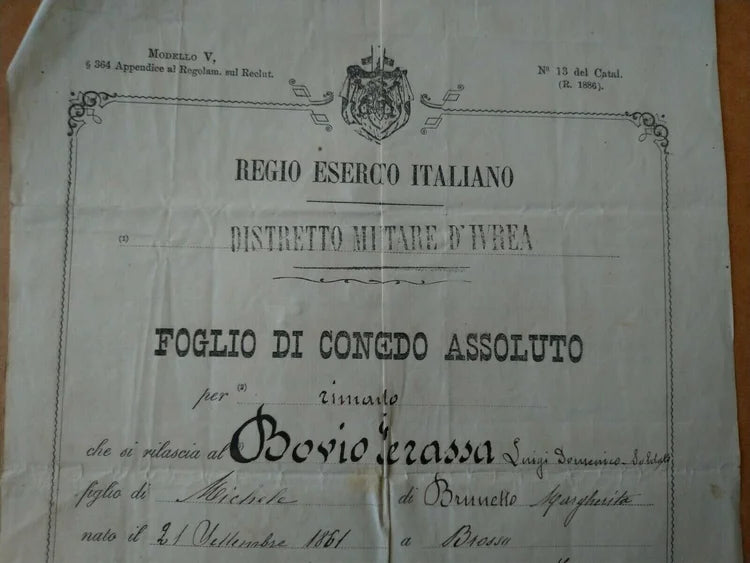 IVREA 4 MAGGIO 1888 BROSSO VICO 4 RGT ALPINI Milizia Regio Esercito Italiano