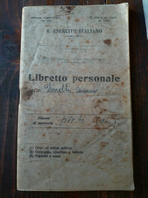 Romagnano NOVARA Libretto Personale Regio Esercito Italiano 1906 1928