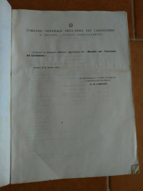 MANUALE per L'ISTRUZIONE del CARABINIERE