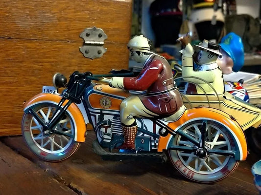 PAYA Vintage Tinplate Collection Toy Sidecar Motorcycle Limited Giocattolo Latta