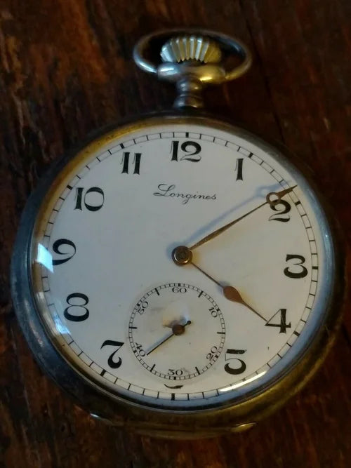 LONGINES ARGENTO Orologio da Tasca Cipolla Funzionante Pocket Watch Meccanico