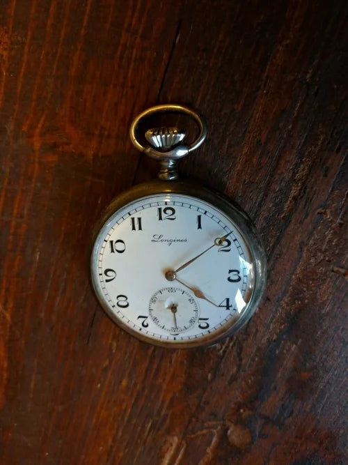 LONGINES ARGENTO Orologio da Tasca Cipolla Funzionante Pocket Watch Meccanico