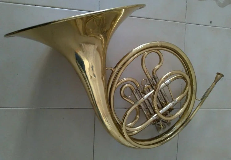 Rampone & Cazzani Milano Antico Corno Ottone Argento 3 Valvole Musica Strumento