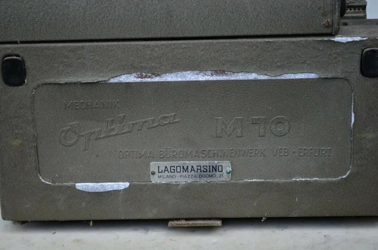 OPTIMA M10 STASI Macchina Scrivere TEDESCA MILITARE Grigioverde
