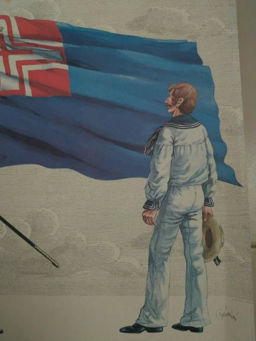 Regia Marina Sarda 1840 Sottotenente di Vascello Marinaio Bandiera 1814 1848