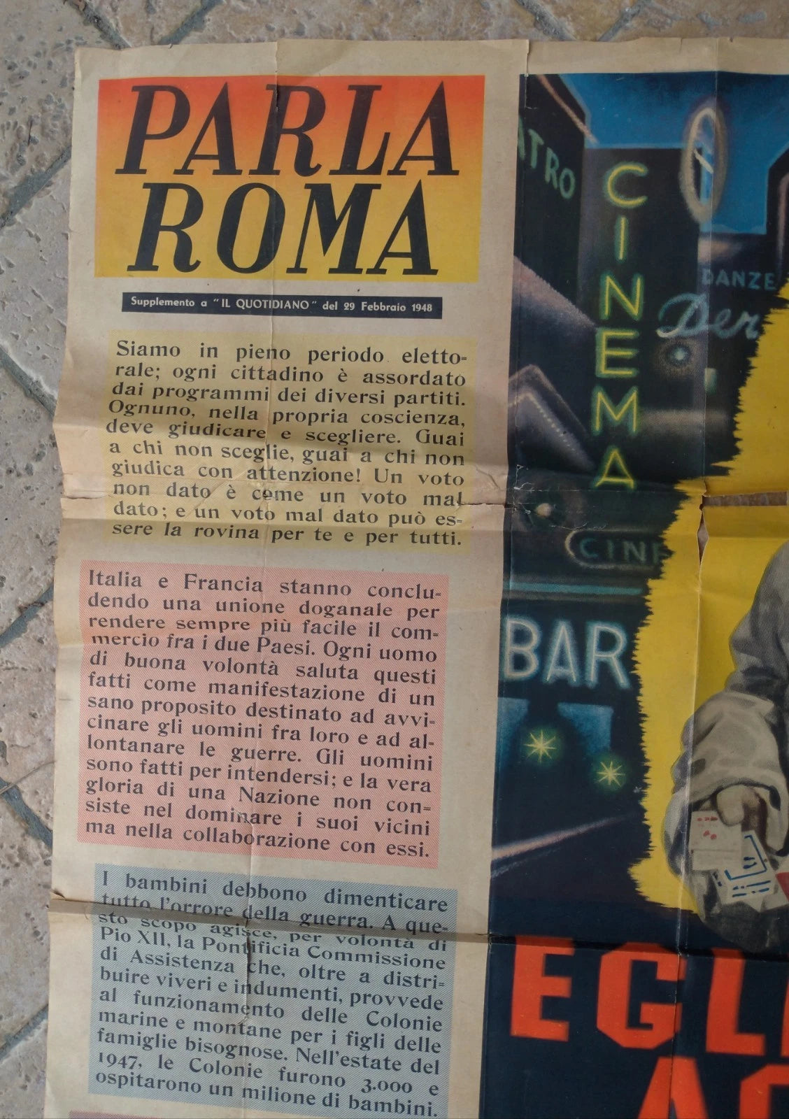 Manifesto 1948 - Parla Roma - Egli ci Accusa