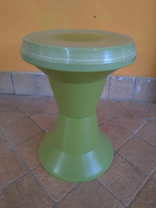 Sgabello Diablo Giganplast Vintage Verde Made in Italy 1970s Design