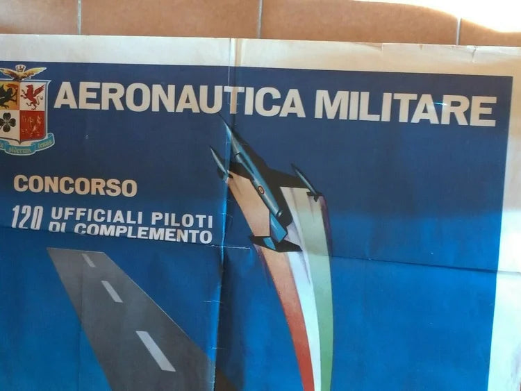 AERONAUTICA MILITARE Concorso UFFICIALI PILOTI ROMA Manifesto Originale