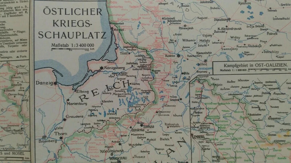 1915 Mappa Esercito Tedesco Argonne Verdun