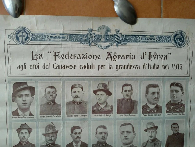 IVREA 1915 Caduti in CANAVESE Alpini Bersaglieri Fanteria Regio Esercito Italiano