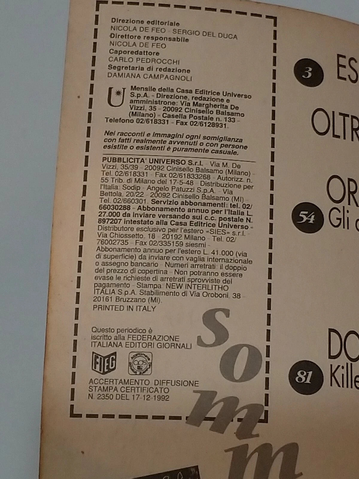 INTREPIDO 4 Anno LX Aprile 1994 UNIVERSO BILLIBAND ESP Brown Sprayliz Doan