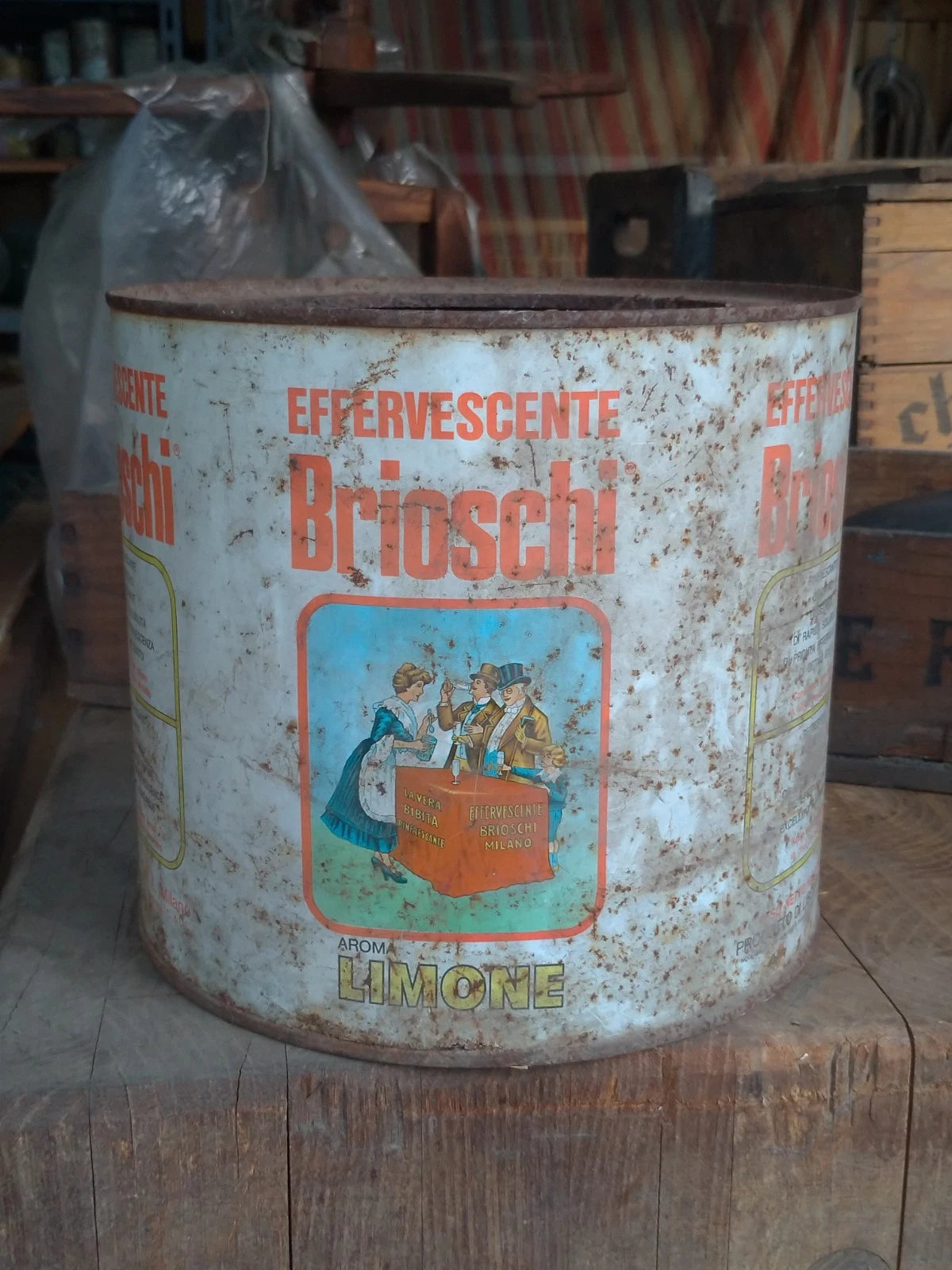 Scatola di Latta Vintage Brioschi Aroma Limone Effervescente