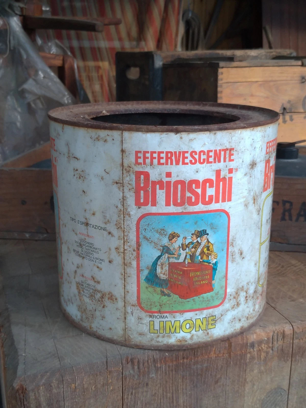 Scatola di Latta Vintage Brioschi Aroma Limone Effervescente