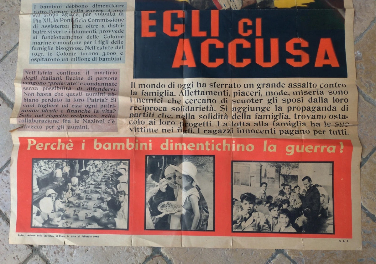 Manifesto 1948 - Parla Roma - Egli ci Accusa