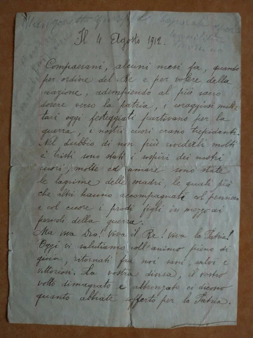 QUINCINETTO 4 Agosto 1912 GUERRA ITALO TURCA LIBIA REGIO ESERCITO ITALIANO