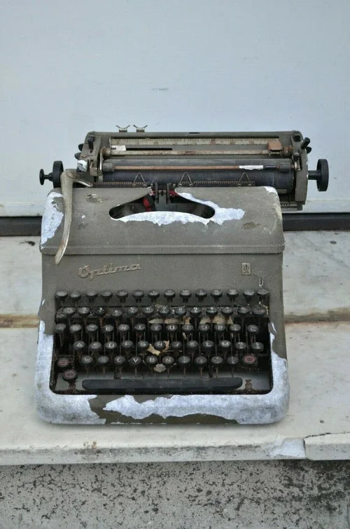 OPTIMA M10 STASI Macchina Scrivere TEDESCA MILITARE Grigioverde