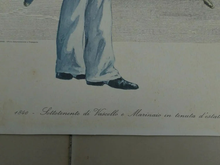 Regia Marina Sarda 1840 Sottotenente di Vascello Marinaio Bandiera 1814 1848