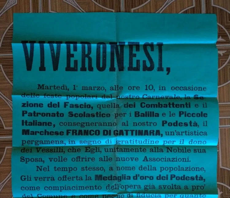 VIVERONE 27 FEBBRAIO 1927 BALILLA DUCE