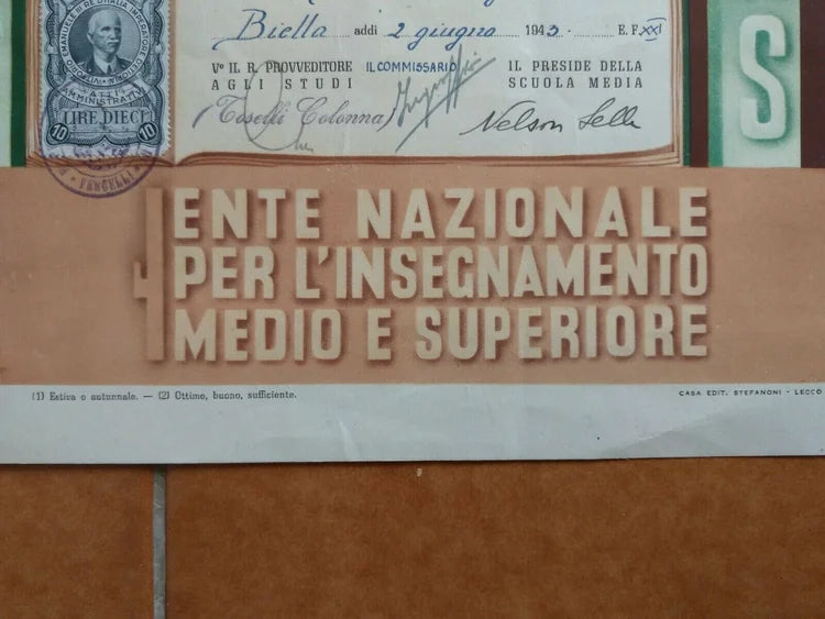 Biella 2 Giugno 1943 Diploma RSI
