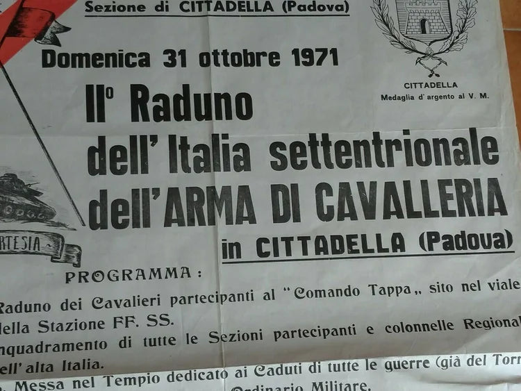 ARMA CAVALLERIA CITTADELLA PADOVA RADUNO 1971 Esercito Italiano