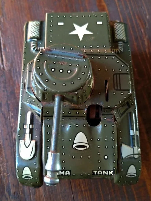 GAMA TANK D.R.G.M. PANZER CARRO ARMATO LATTA MADE in WESTERN GERMANY 1950s US Army