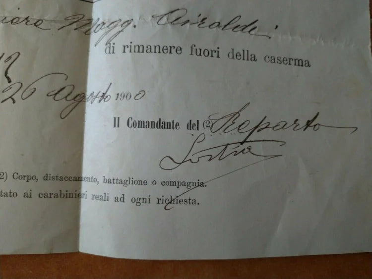 SCUOLA CAVALLERIA FURIERE MAGGIORE PINEROLO 26 Agosto 1900 ALESSANDRIA