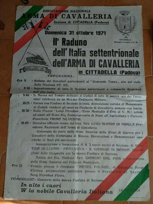 ARMA CAVALLERIA CITTADELLA PADOVA RADUNO 1971 Esercito Italiano