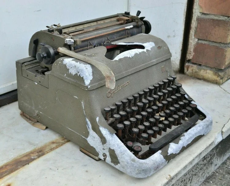 OPTIMA M10 STASI Macchina Scrivere TEDESCA MILITARE Grigioverde