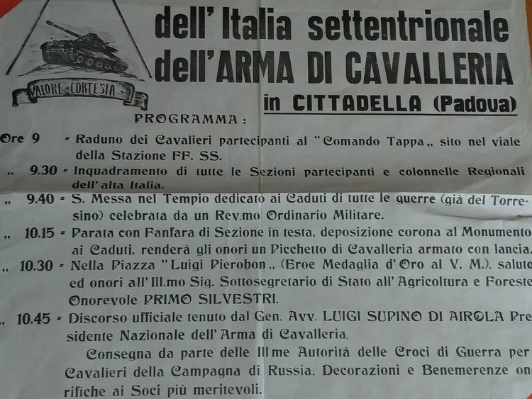 ARMA CAVALLERIA CITTADELLA PADOVA RADUNO 1971 Esercito Italiano