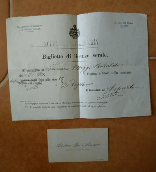 SCUOLA CAVALLERIA FURIERE MAGGIORE PINEROLO 26 Agosto 1900 ALESSANDRIA