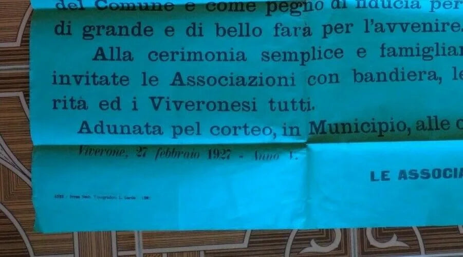 VIVERONE 27 FEBBRAIO 1927 BALILLA DUCE
