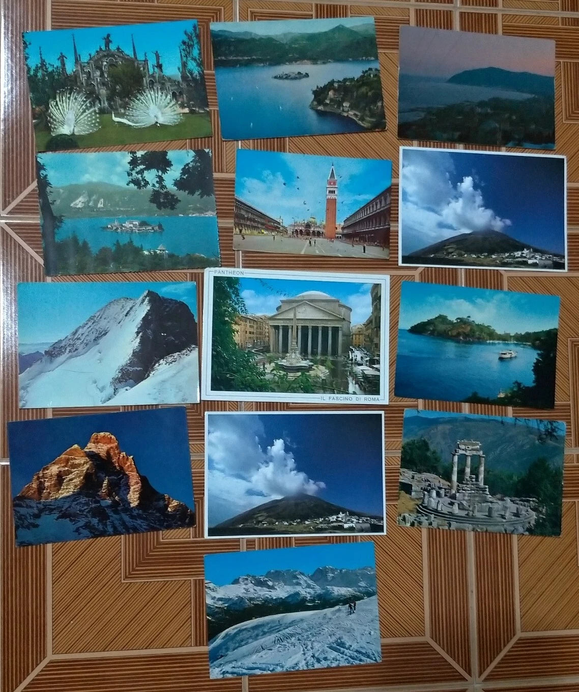 13 Cartoline Vintage NON Viaggiate ROMA VENEZIA ALPI LAGO MAGGIORE ORTA EOLIE